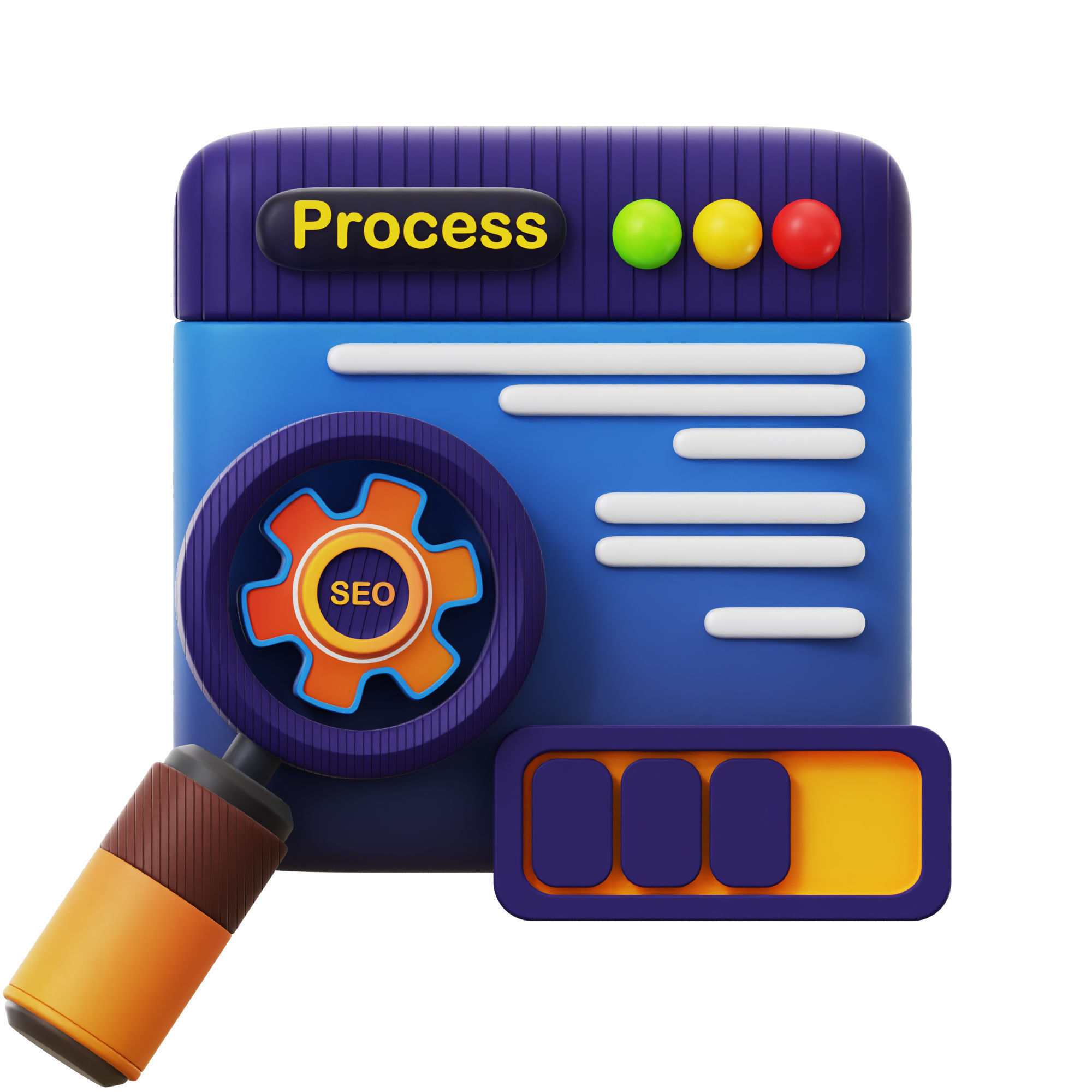 SEO Icon Pack 3D Model Low-poly 3D model_8