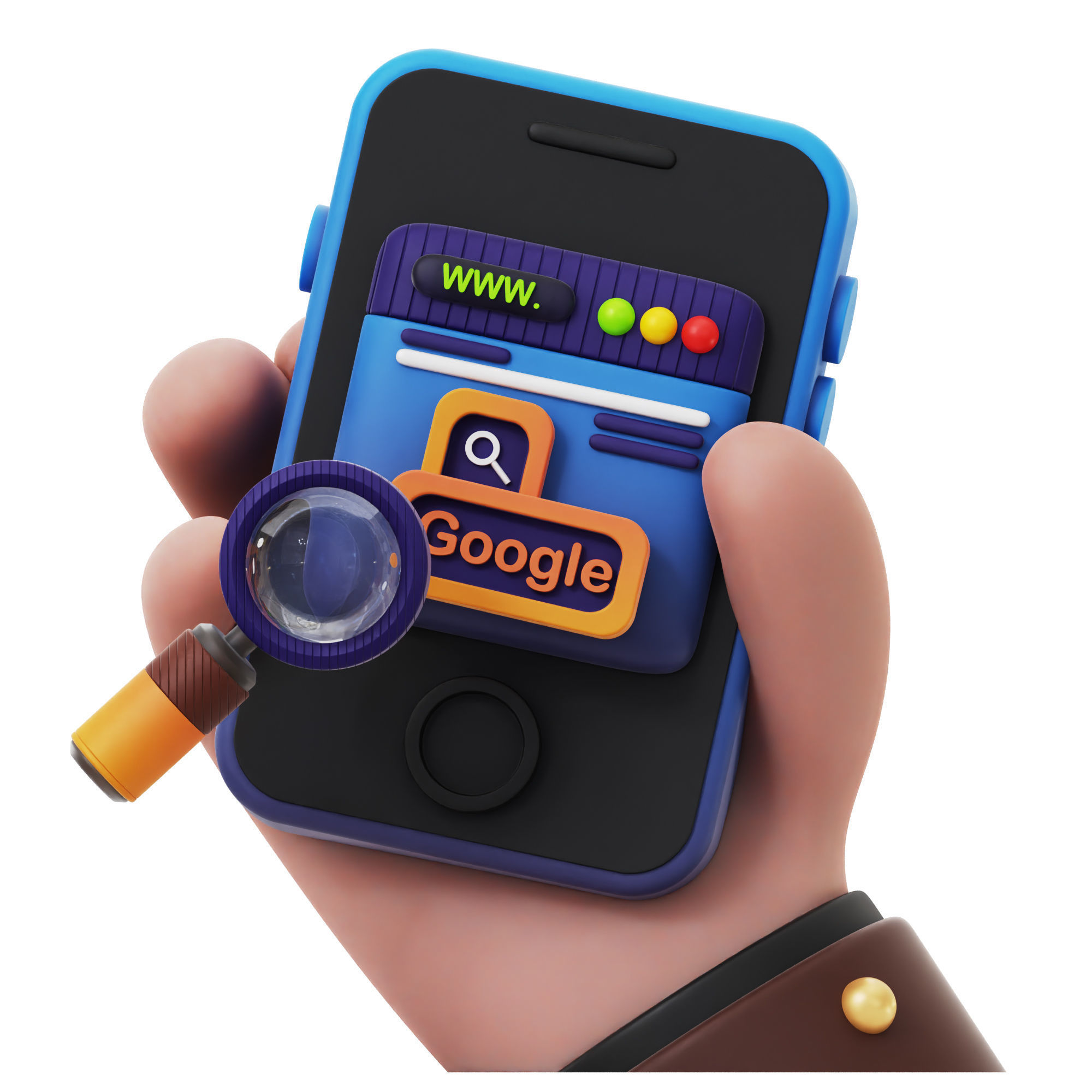 SEO Icon Pack 3D Model Low-poly 3D model_19