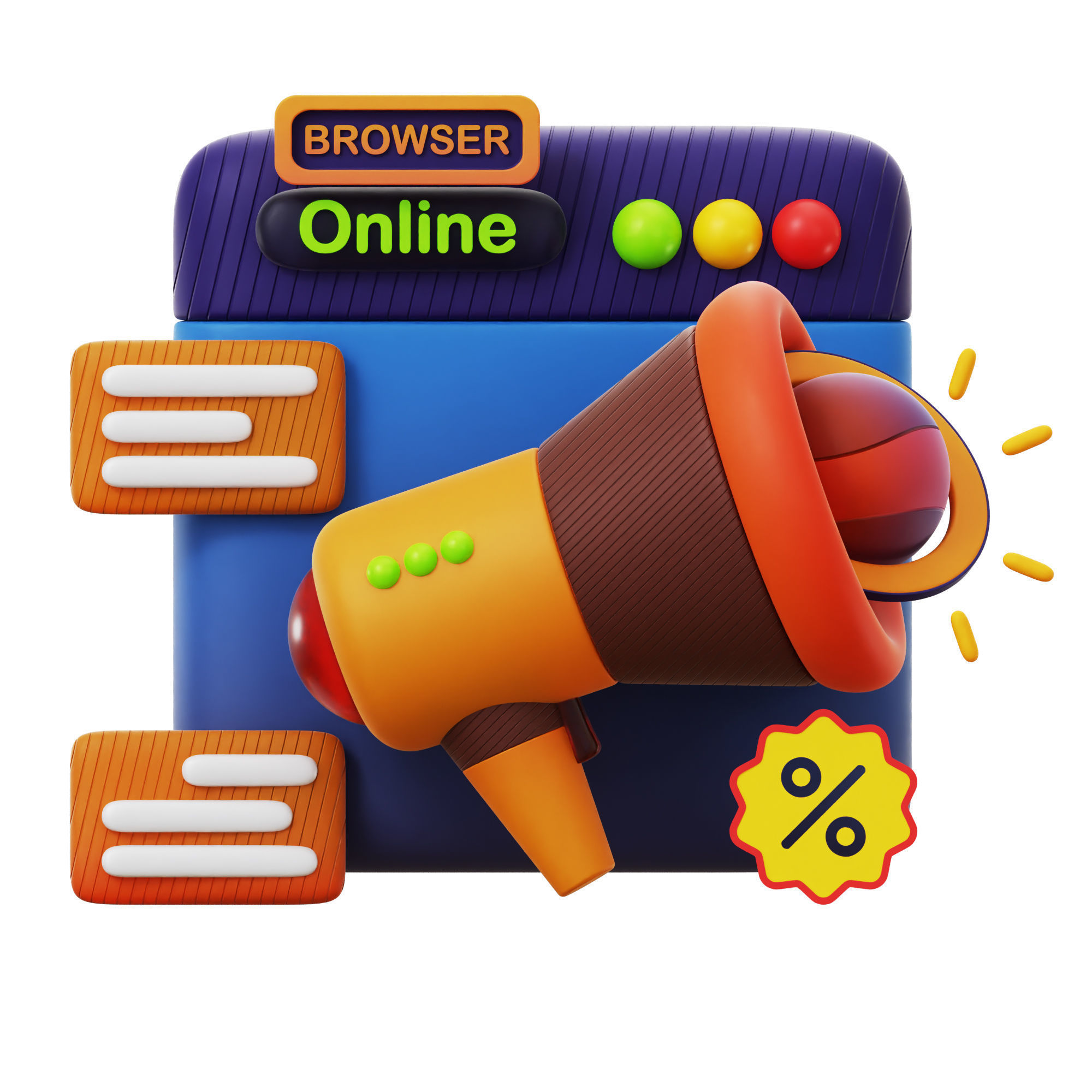 SEO Icon Pack 3D Model Low-poly 3D model_16