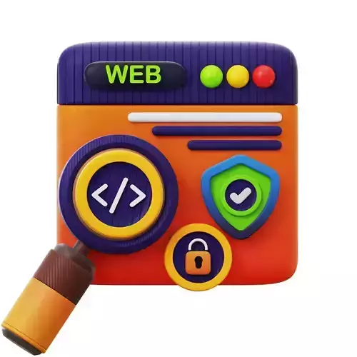 3D Web Security Low-poly 3D model