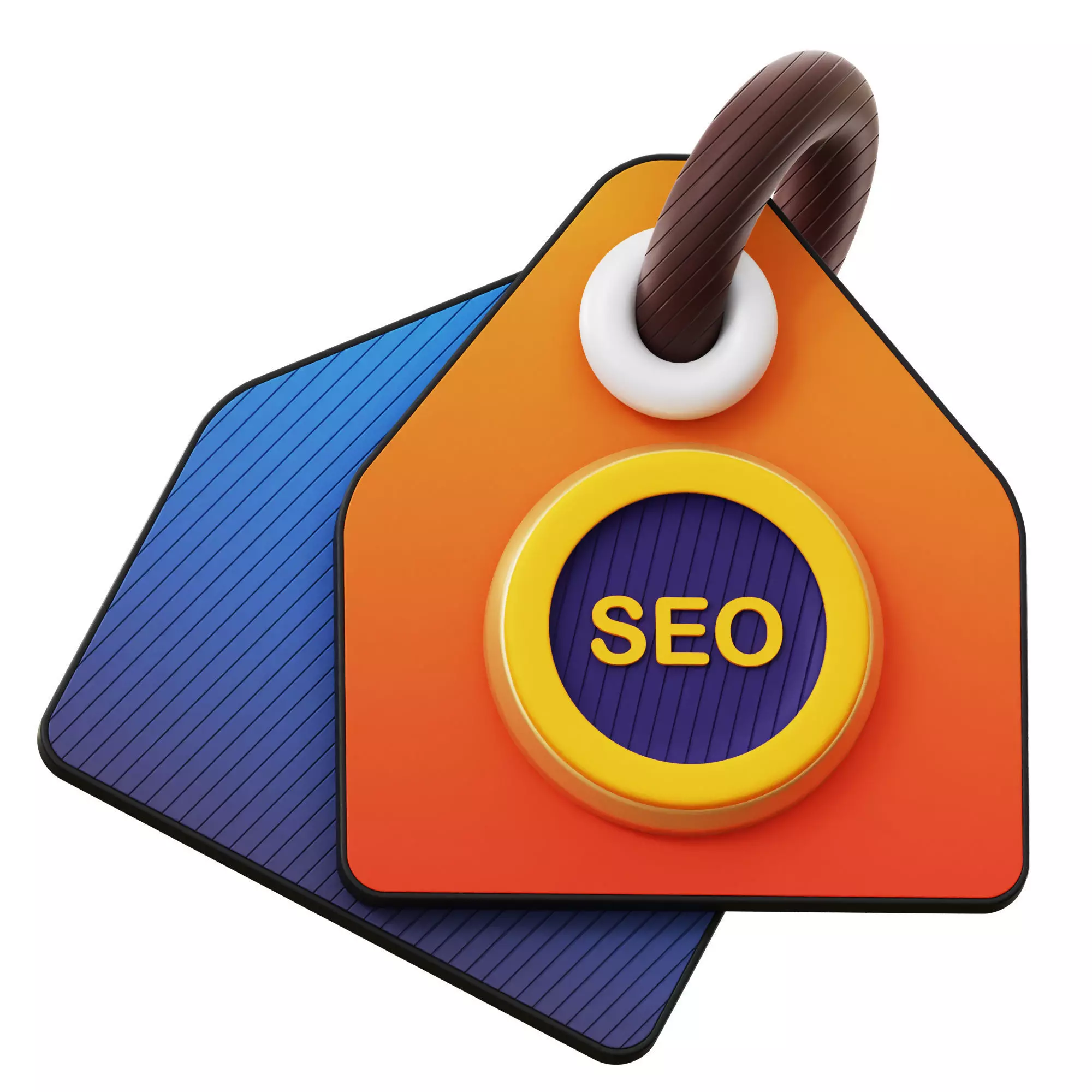 3D SEO Tag Low-poly 3D model_0