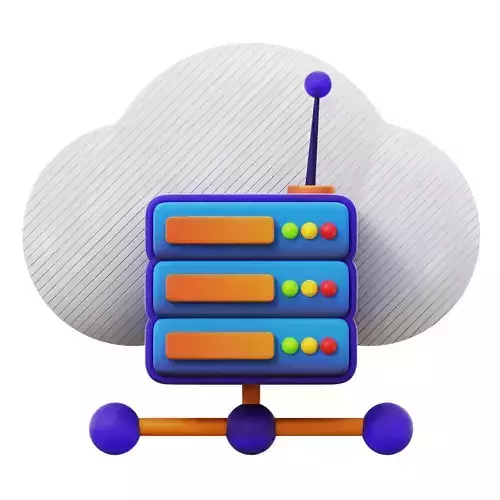 3D Cloud Server Low-poly 3D model