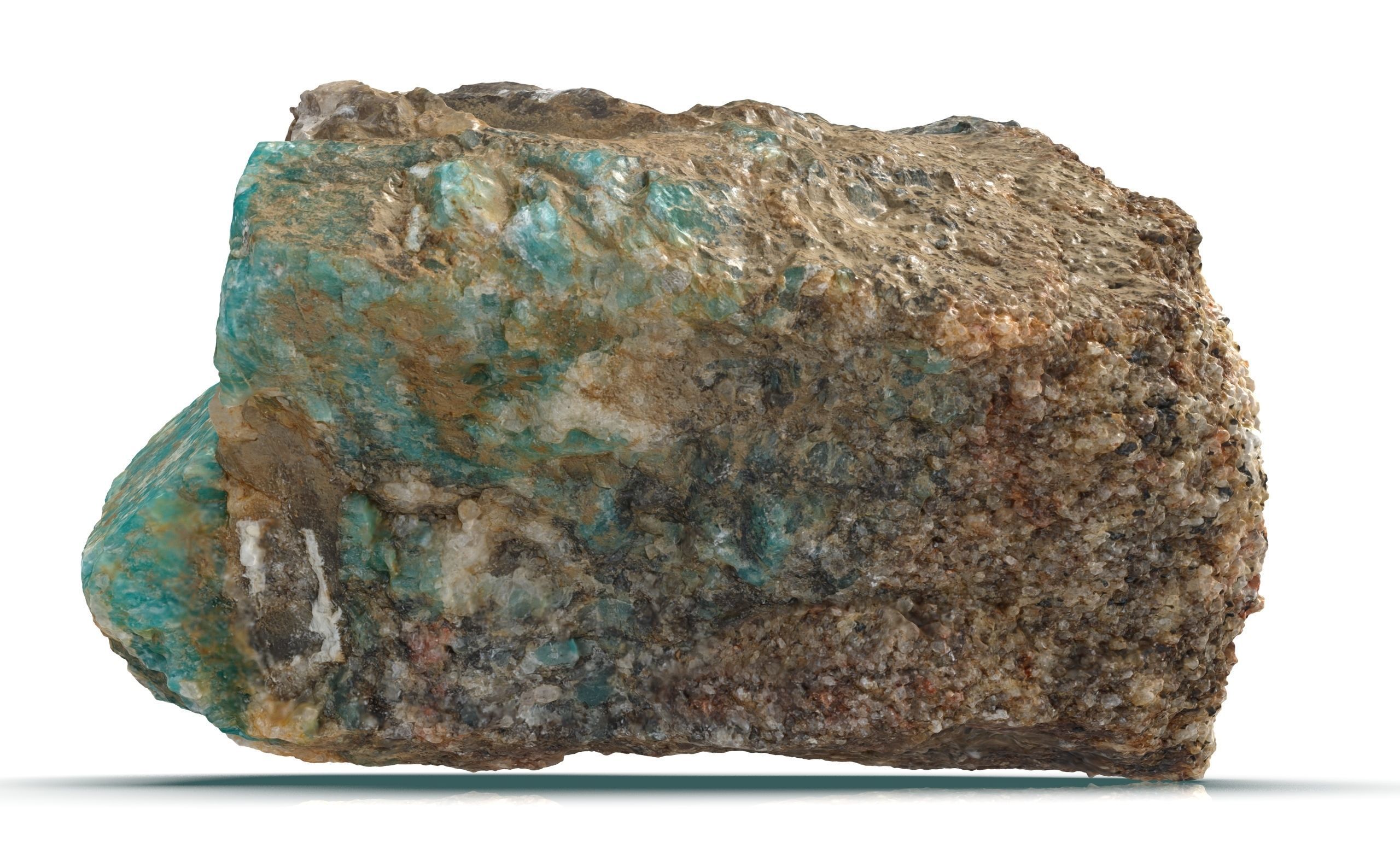 Amazonite in the rock Low-poly 3D model_9