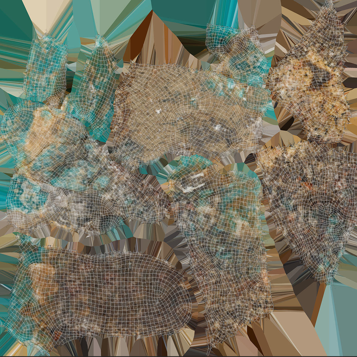 Amazonite in the rock Low-poly 3D model_11