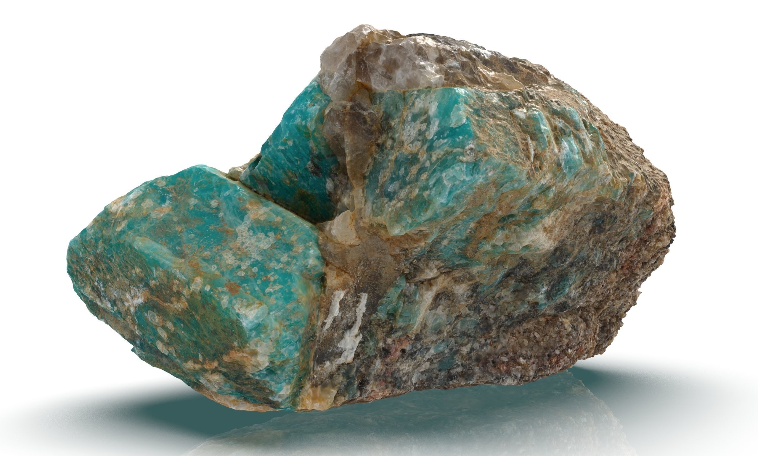 Amazonite in the rock Low-poly 3D model_7