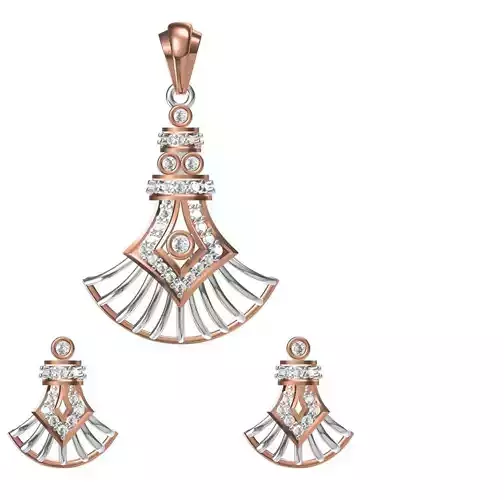 Women Earring Pendant Set STL JCD Details 