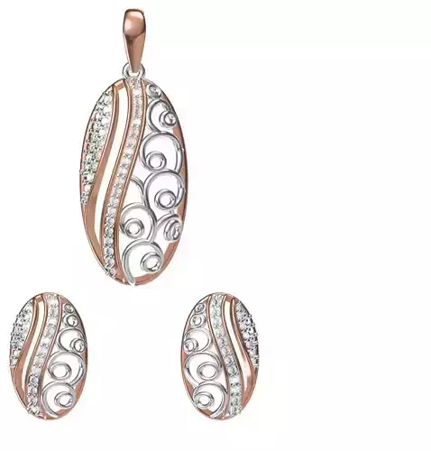 Women Earring Pendant Set STL JCD Details 