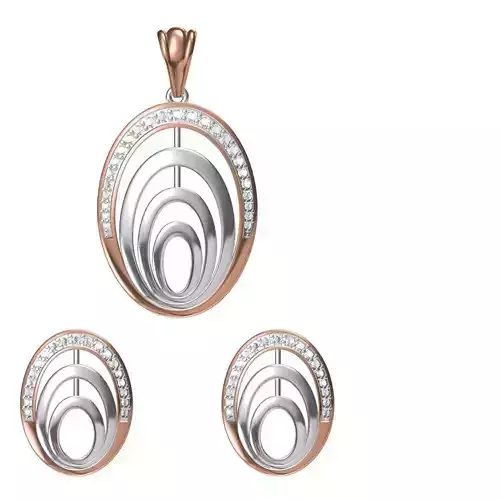 Women Earring Pendant Set STL JCD Details 