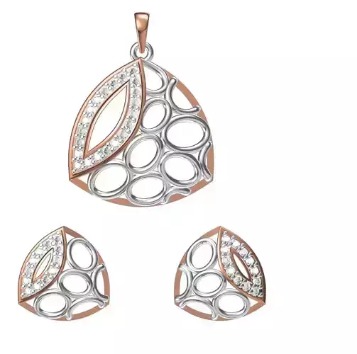 Women Earring Pendant Set STL JCD Details 