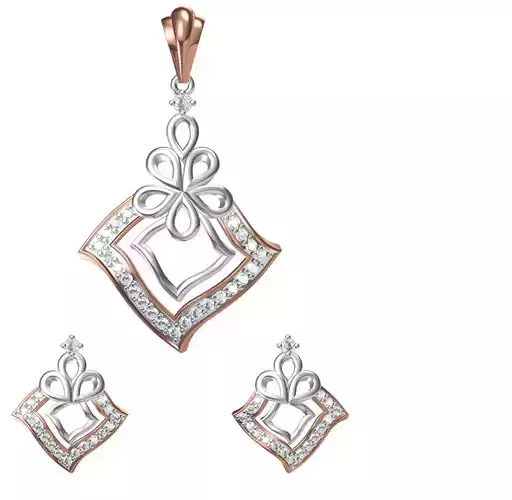 Women Earring Pendant Set STL JCD Details 