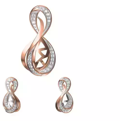 Women Earring Pendant Set STL JCD Details 