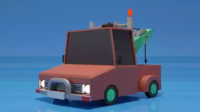Low-poly Tow Truck Model