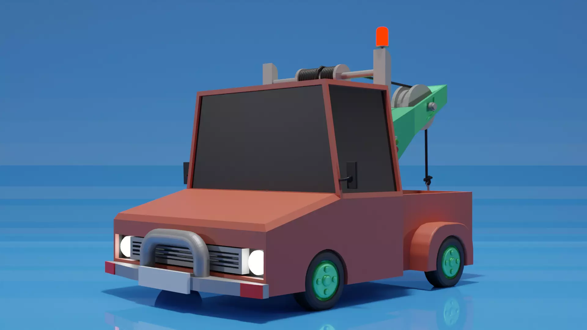 Low-poly Tow Truck Model 3D model