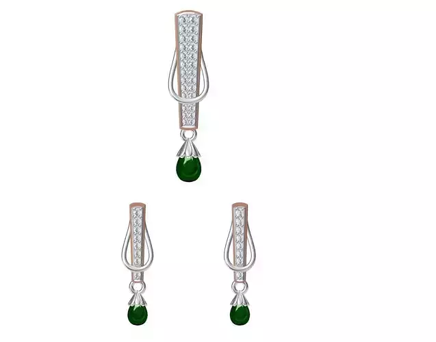 Women Earring Pendant Set STL JCD Details 