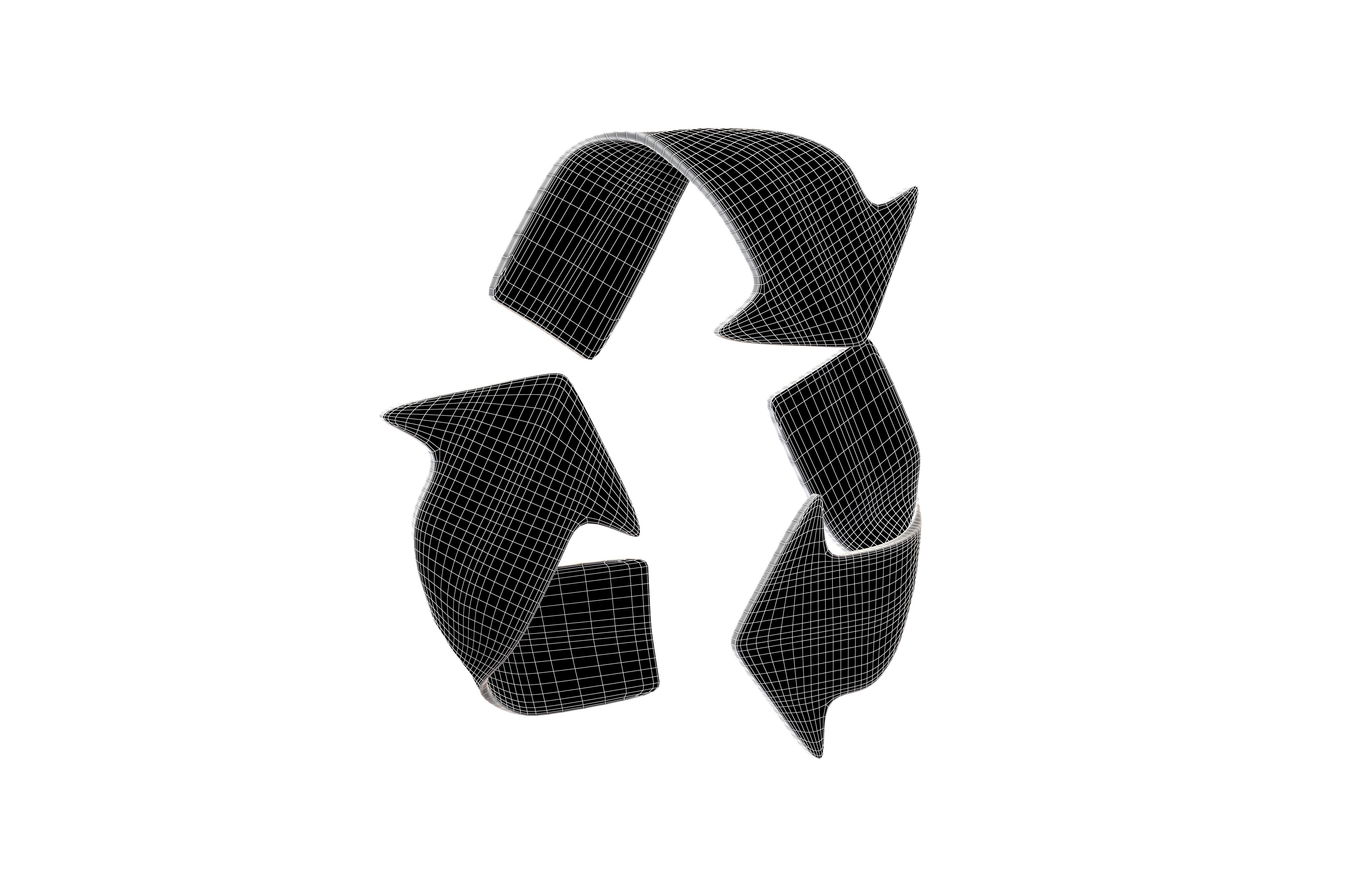 Recycle Symbols v8 003 Low-poly 3D model_5