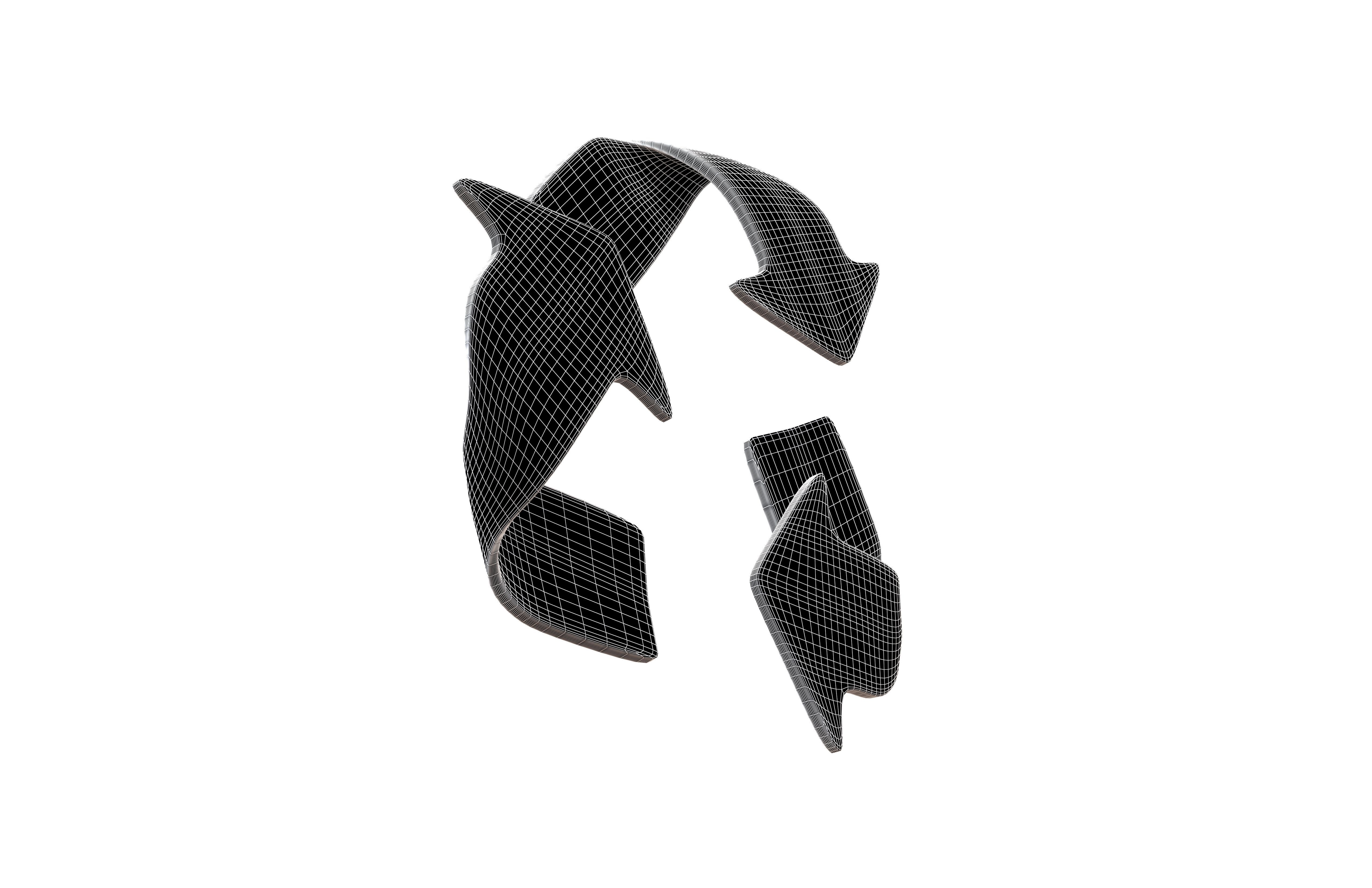 Recycle Symbols v8 003 Low-poly 3D model_7