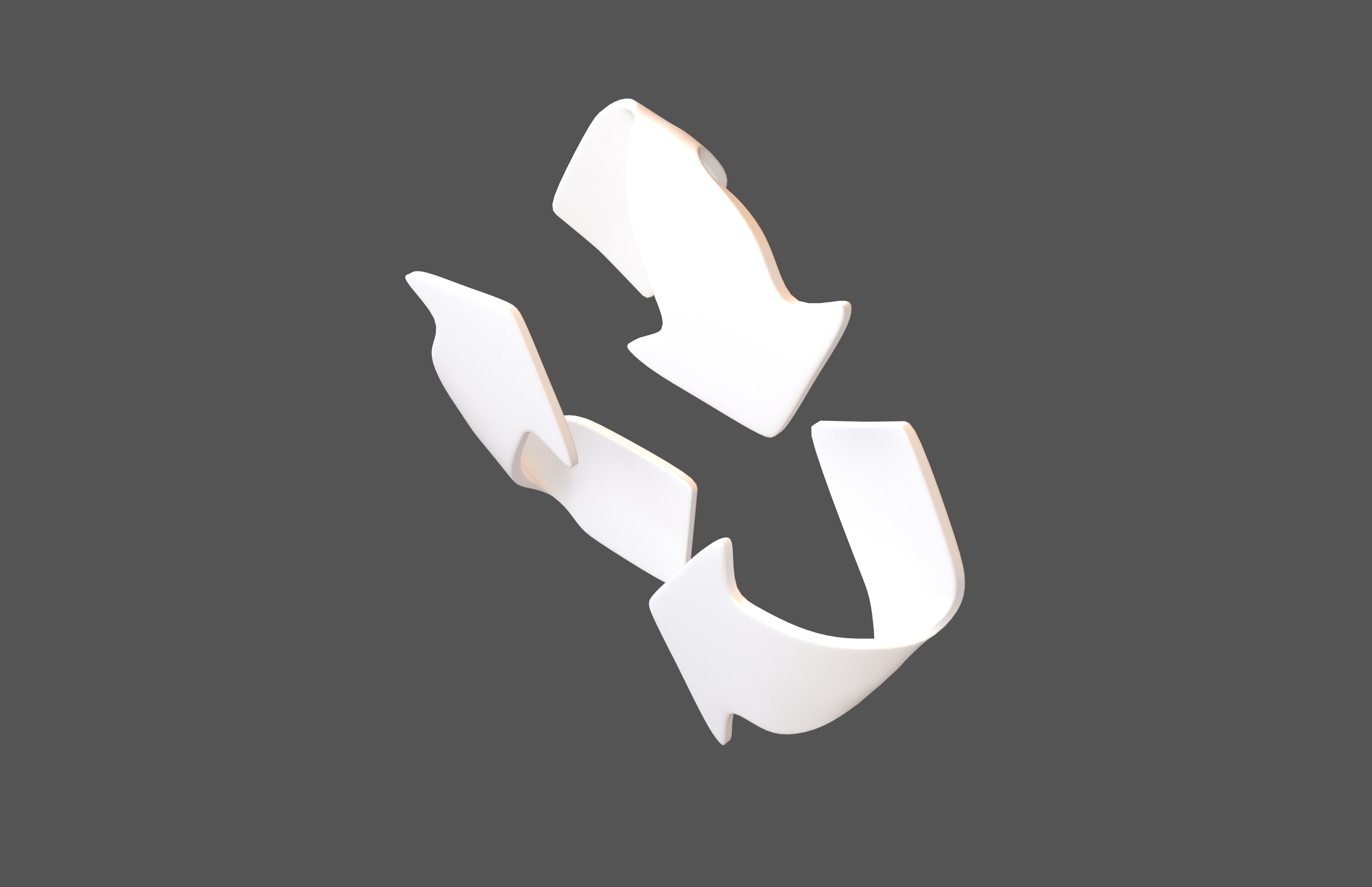 Recycle Symbols v8 003 Low-poly 3D model_2