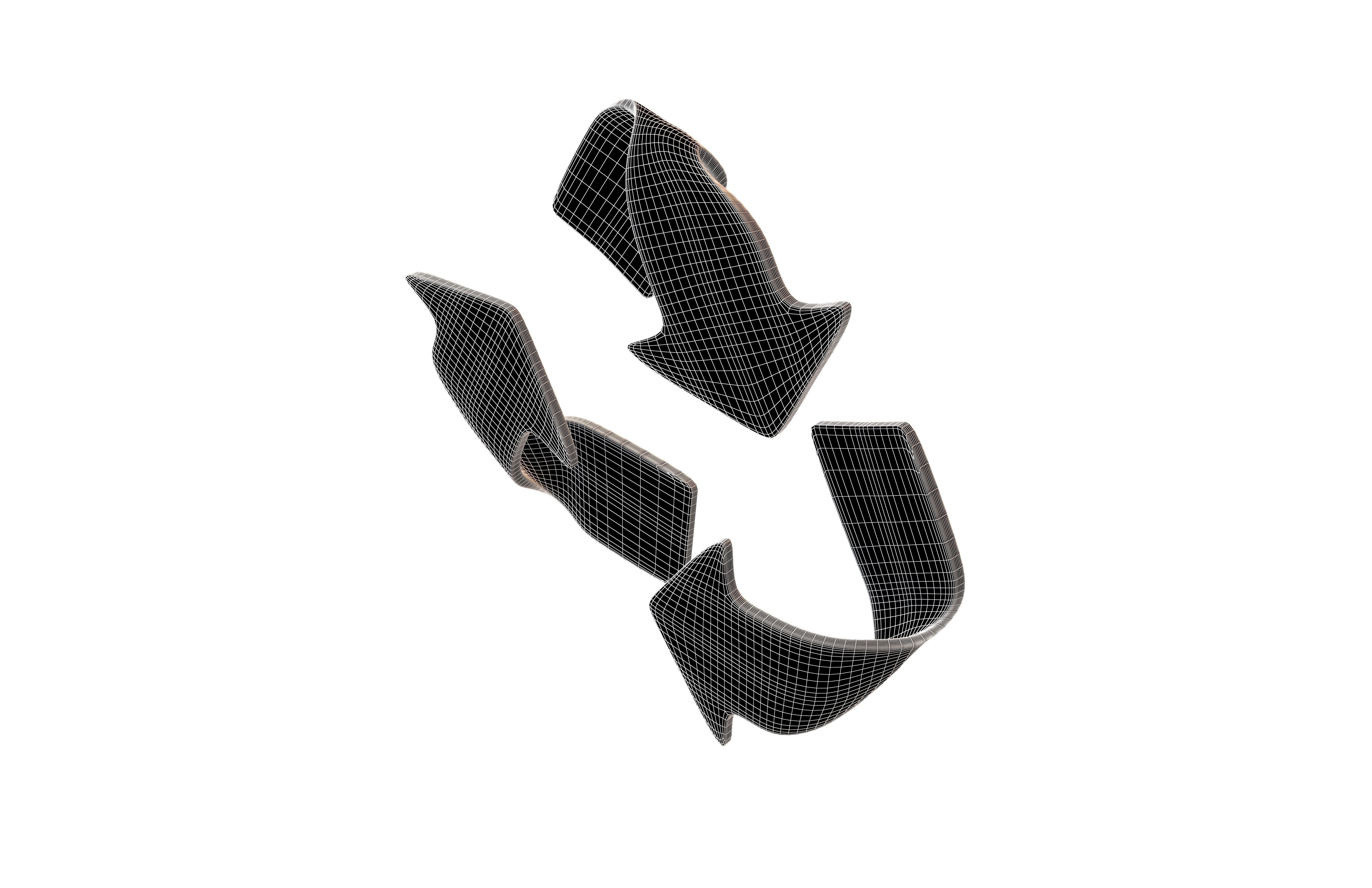 Recycle Symbols v8 003 Low-poly 3D model_6