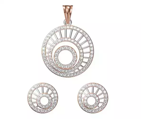 Women Earring Pendant Set STL JCD Details 