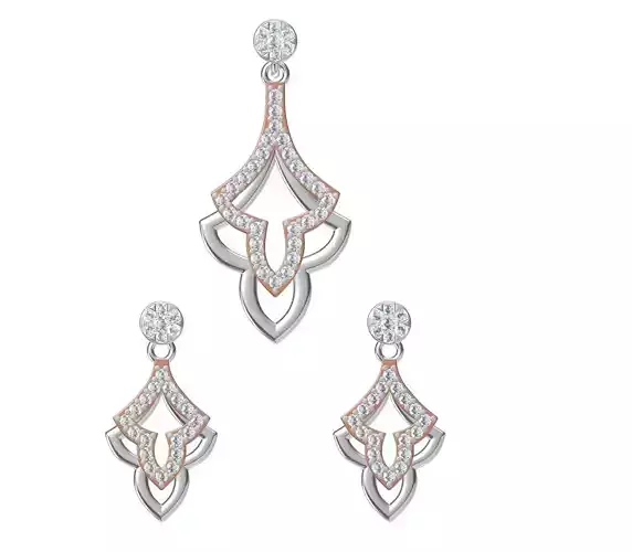 Women Earring Pendant Set STL JCD Details 