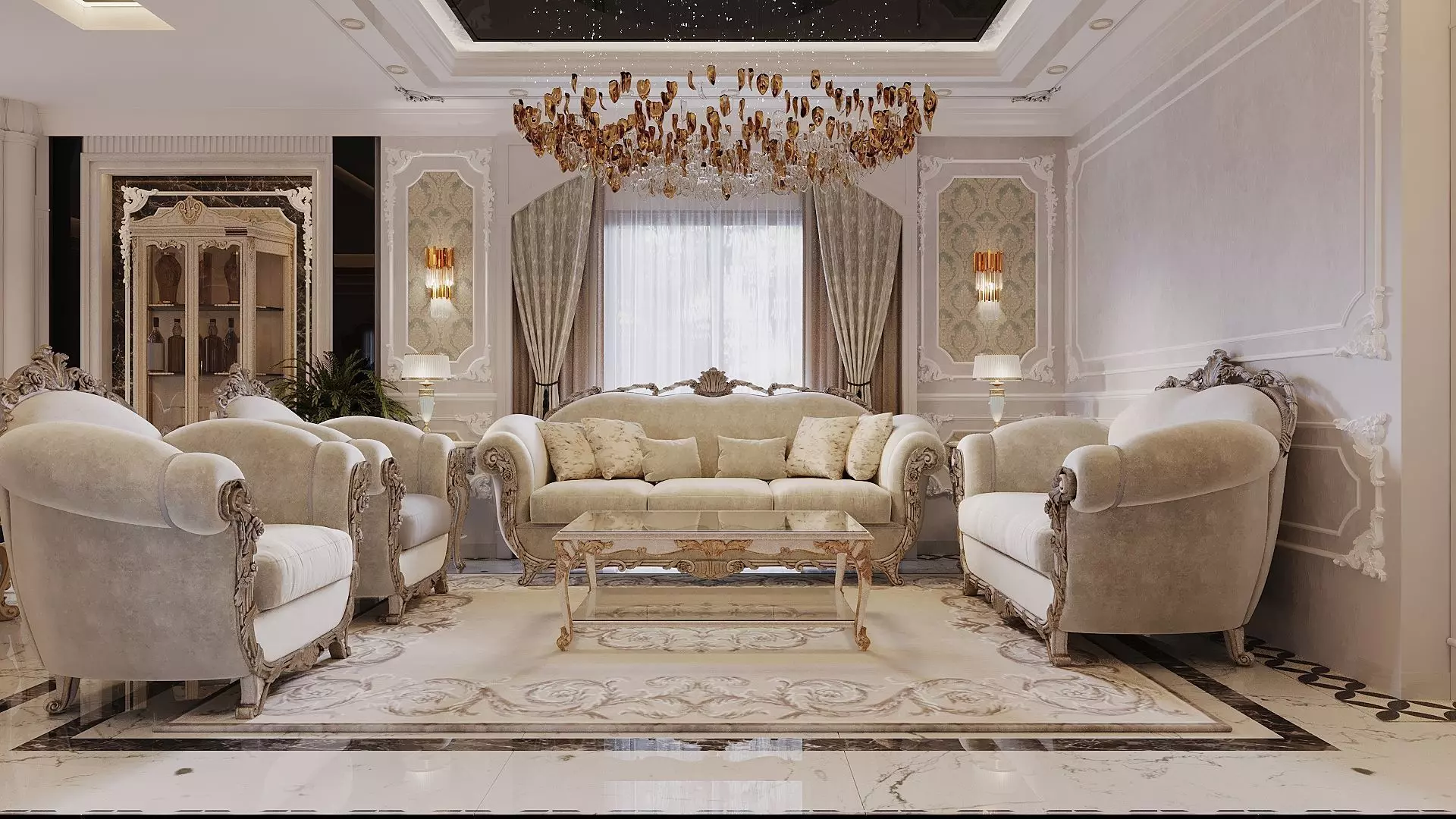 classic Reception and Dinning Room 3D model