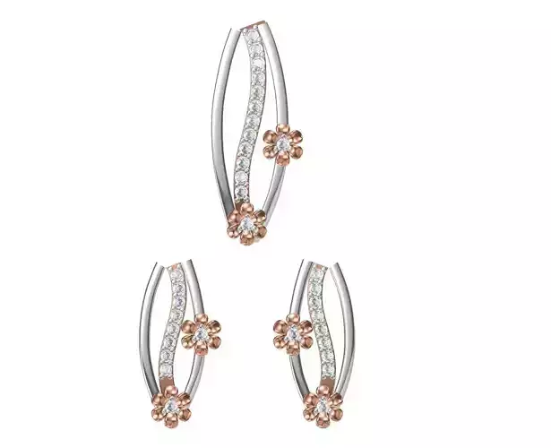Women Earring Pendant Set STL JCD Details 