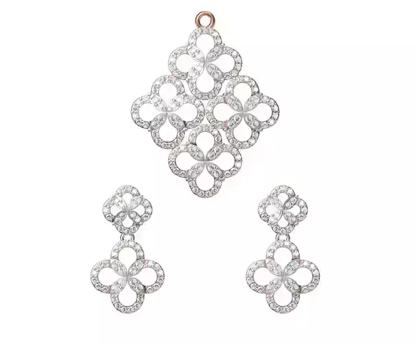 Women Earring Pendant Set STL JCD Details 