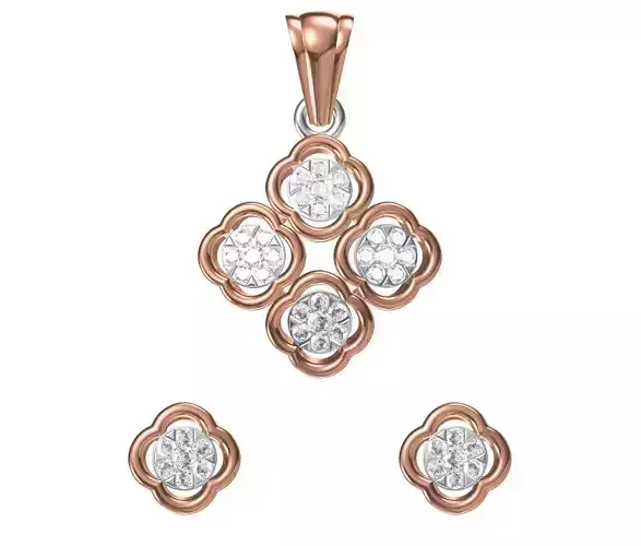 Women Earring Pendant Set STL JCD Details 