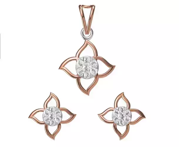 Women Earring Pendant Set STL JCD Details 