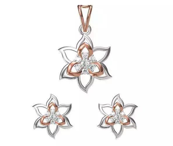 Women Earring Pendant Set STL JCD Details 