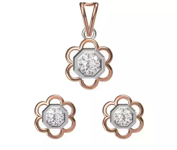 Women Earring Pendant Set STL JCD Details 