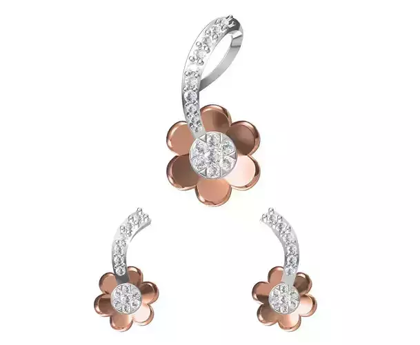 Women Earring Pendant Set STL JCD Details 