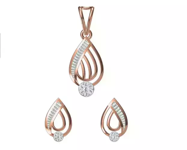 Women Earring Pendant Set STL JCD Details 