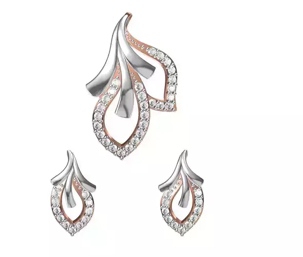 Women Earring Pendant Set STL JCD Details 