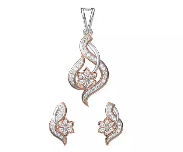 Women Earring Pendant Set STL JCD Details 
