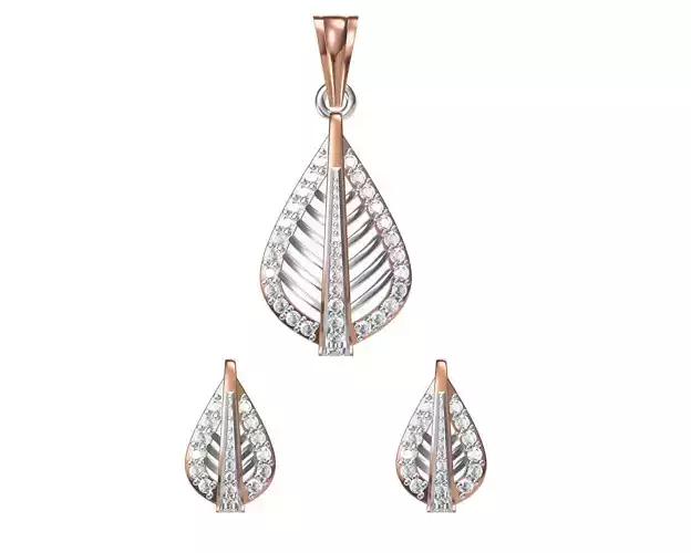 Women Earring Pendant Set STL JCD Details 