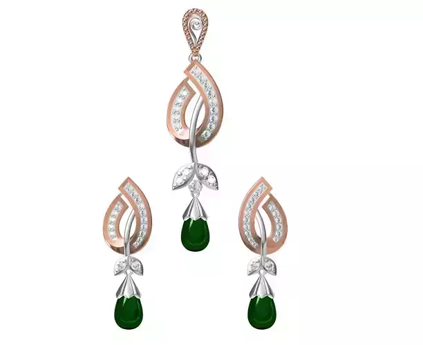 Women Earring Pendant Set STL JCD Details 