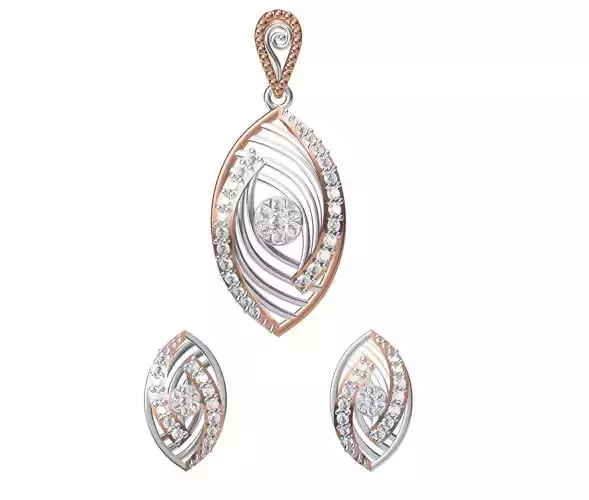 Women Earring Pendant Set STL JCD Details 