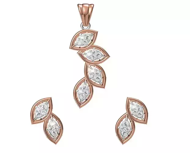 Women Earring Pendant Set STL JCD Details 