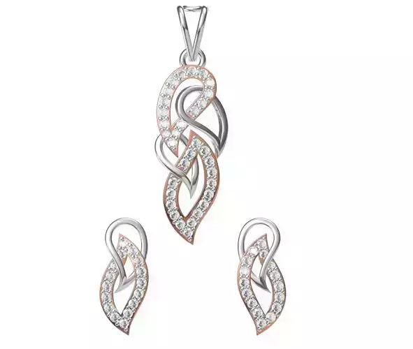 Women Earring Pendant Set STL JCD Details 