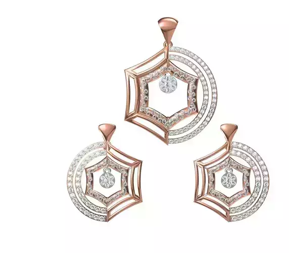 Women Earring Pendant Set STL JCD Details 