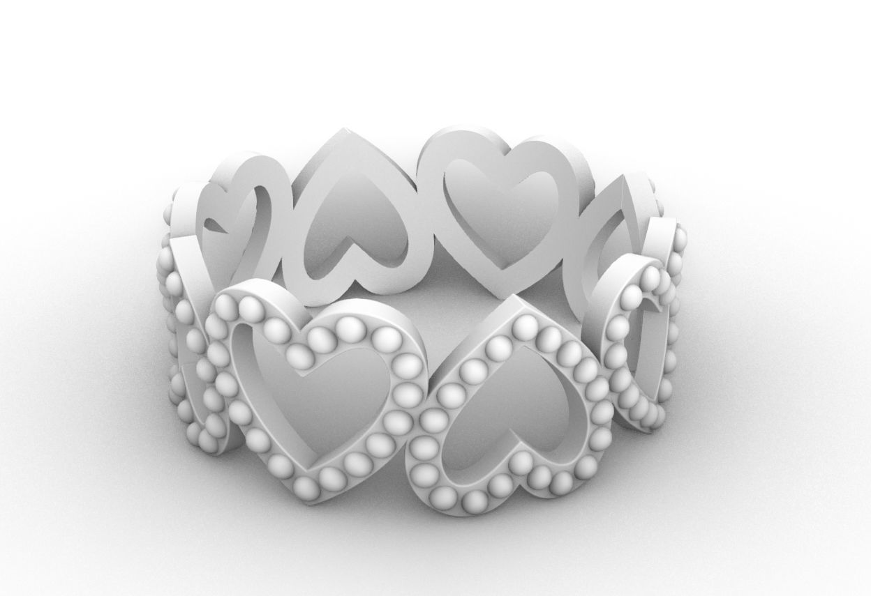 Heart Women Ring 3dm stl obj fbx 3D print model 3D print model_2