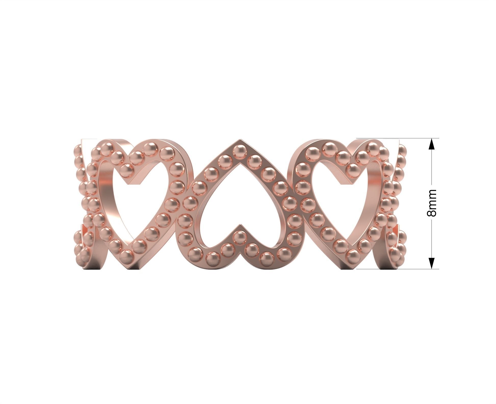Heart Women Ring 3dm stl obj fbx 3D print model 3D print model_4