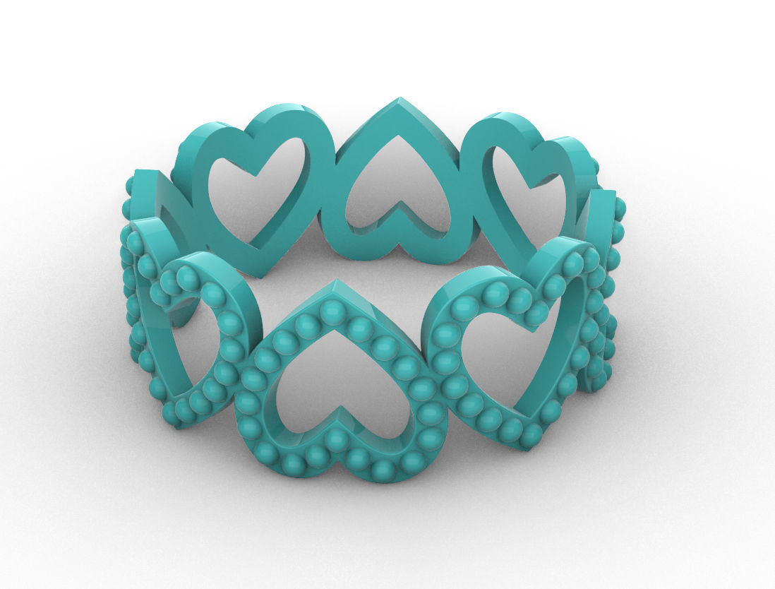 Heart Women Ring 3dm stl obj fbx 3D print model 3D print model_5