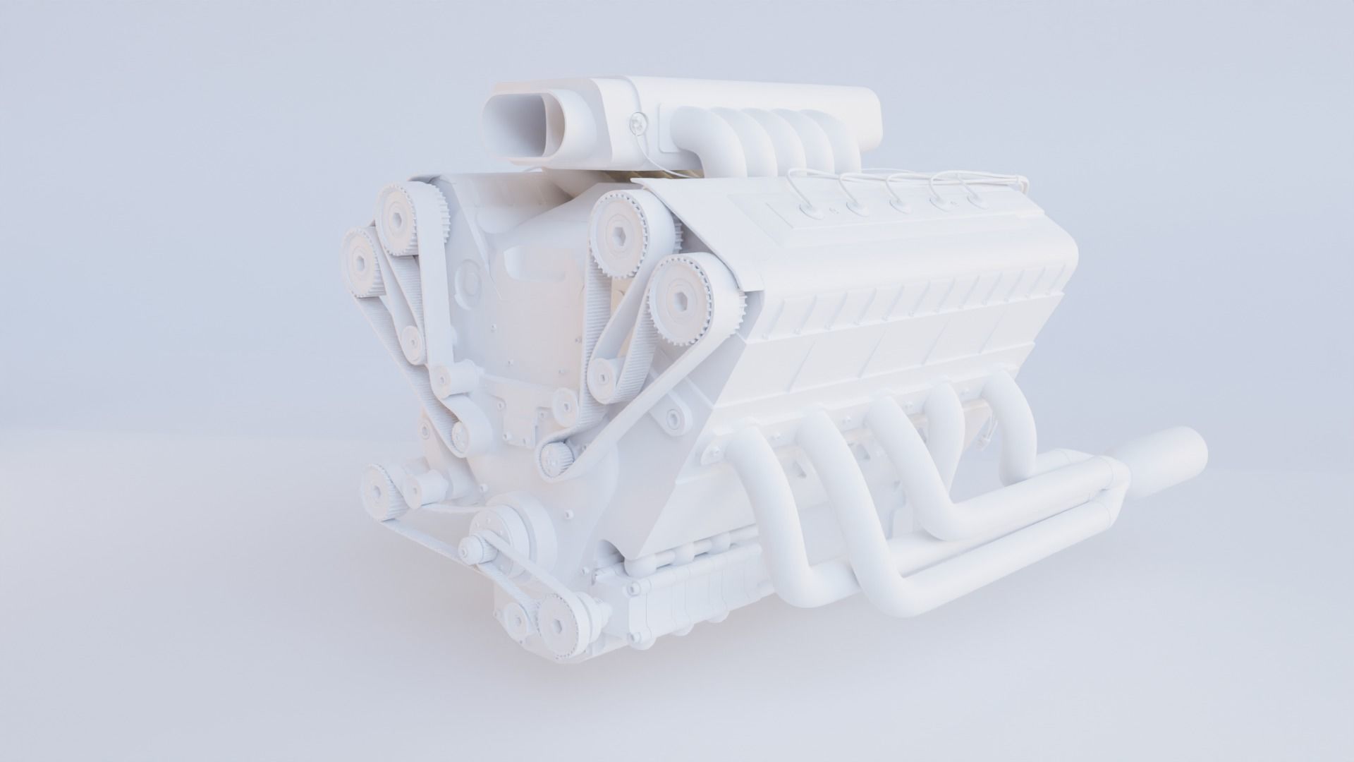 Highly-detailed V10 Engine 3D Model with Realistic Textures 3D model_8