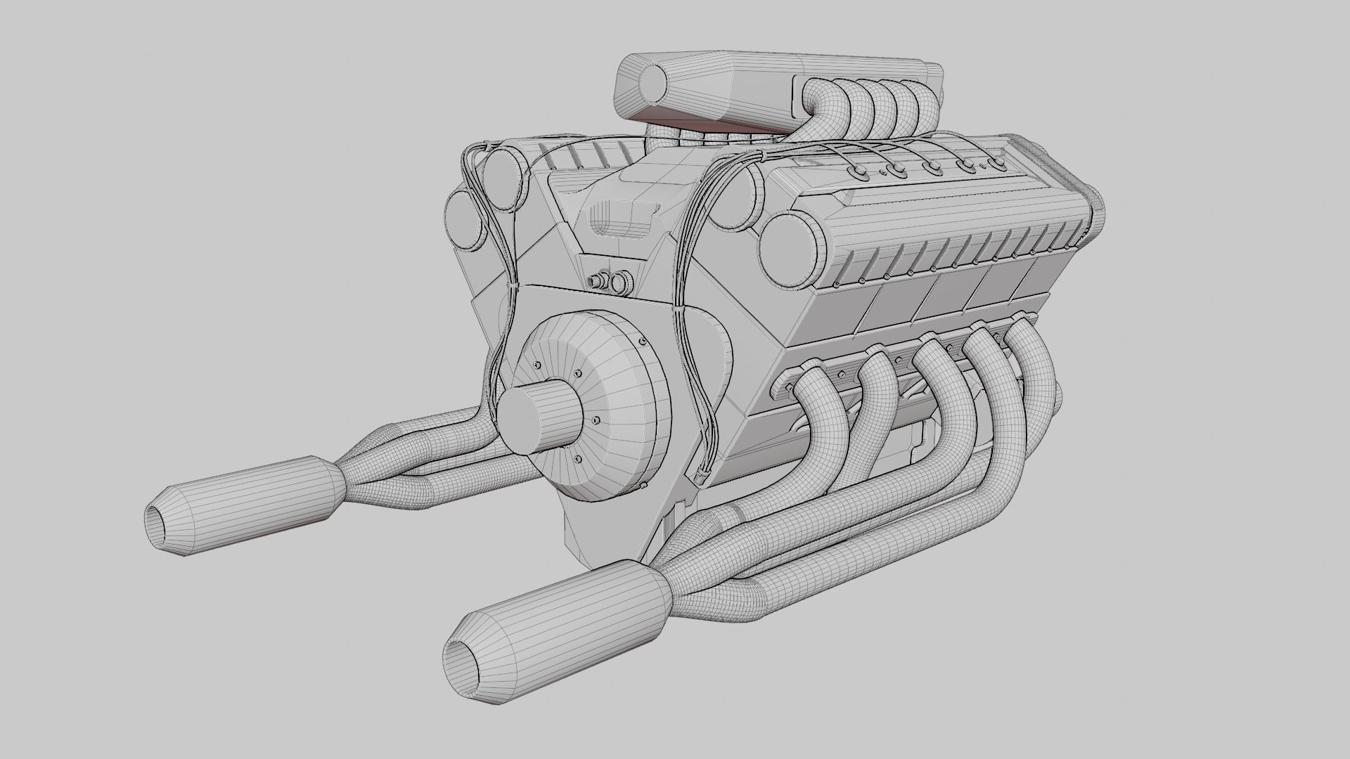 Highly-detailed V10 Engine 3D Model with Realistic Textures 3D model_7