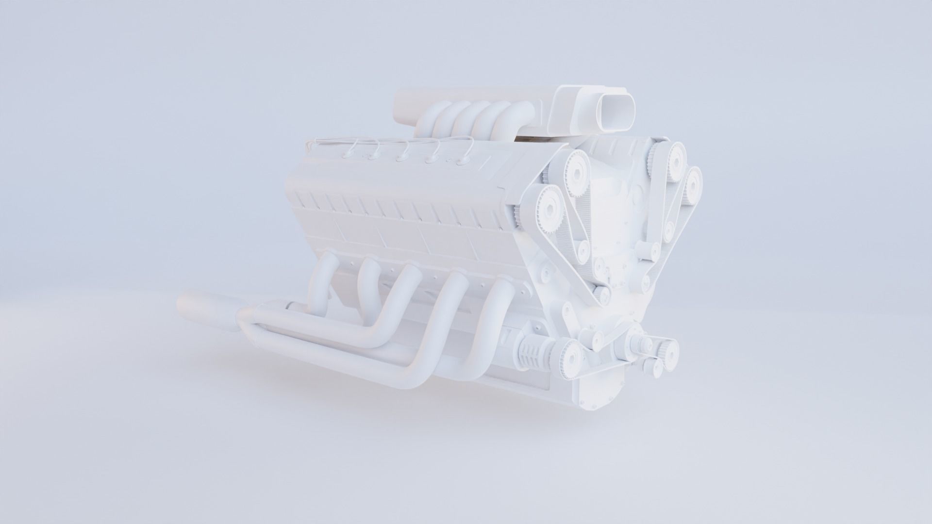 Highly-detailed V10 Engine 3D Model with Realistic Textures 3D model_10