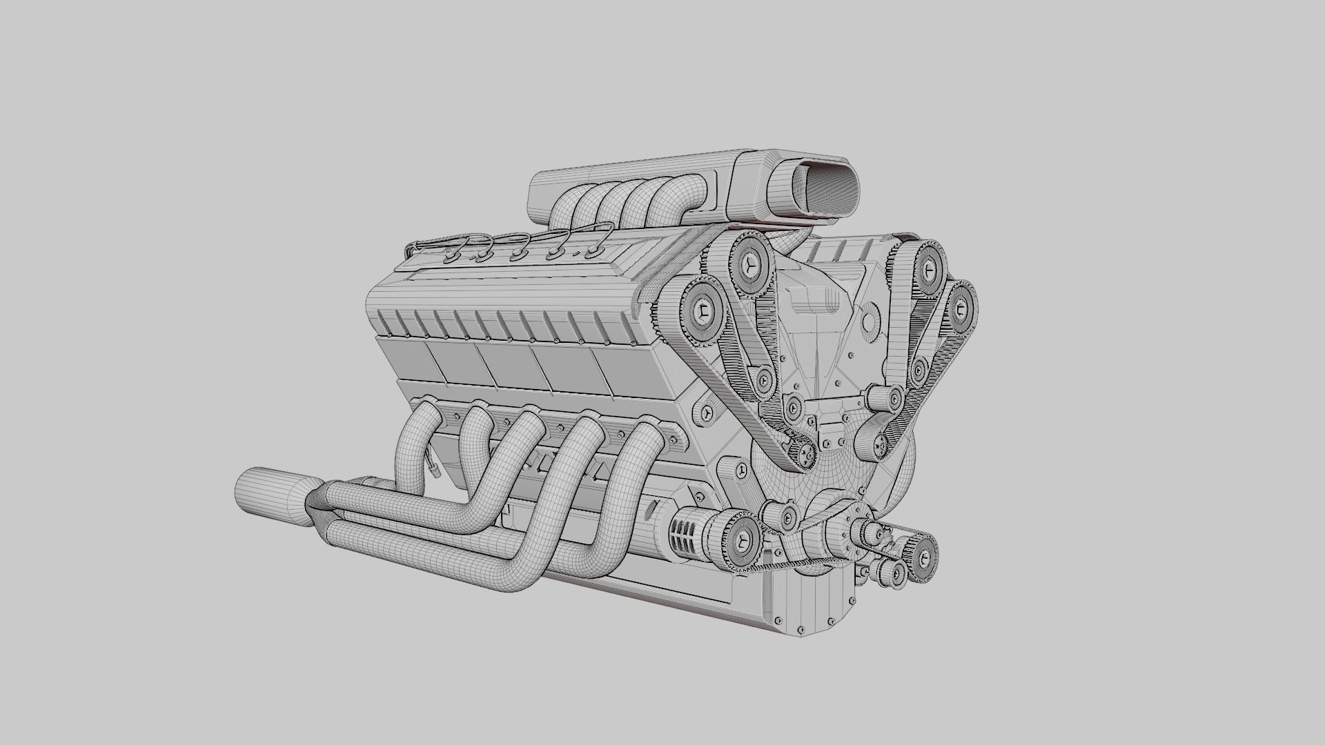 Highly-detailed V10 Engine 3D Model with Realistic Textures 3D model_6