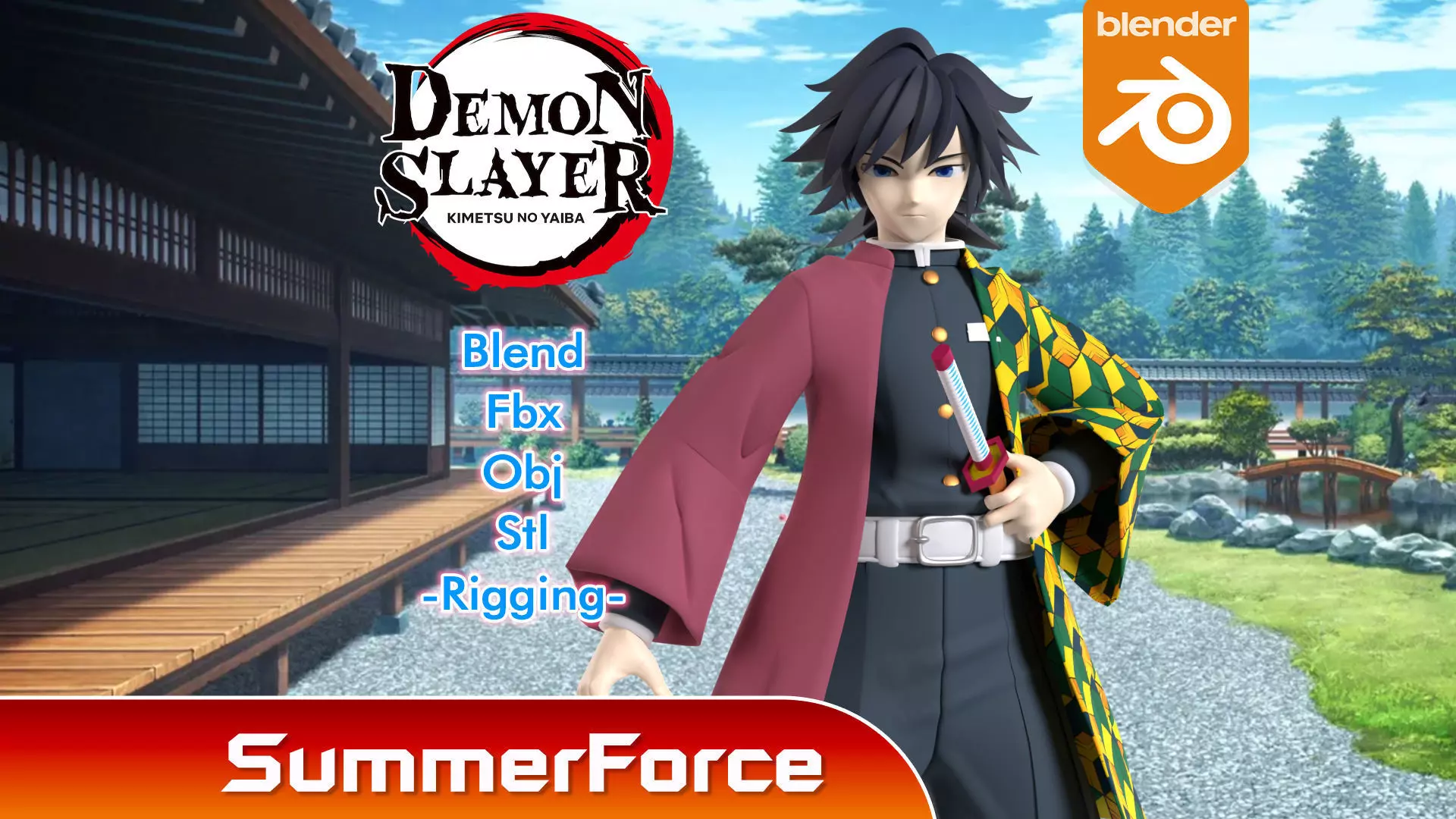 Giyu Tomioka - Demon Slayer 3D model_0