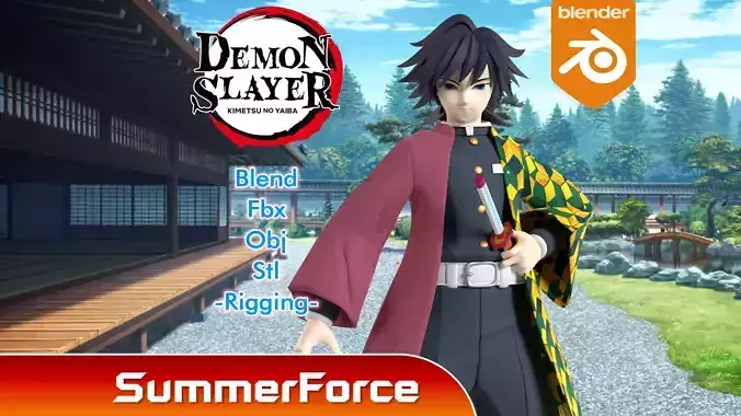 Giyu Tomioka - Demon Slayer 3D model